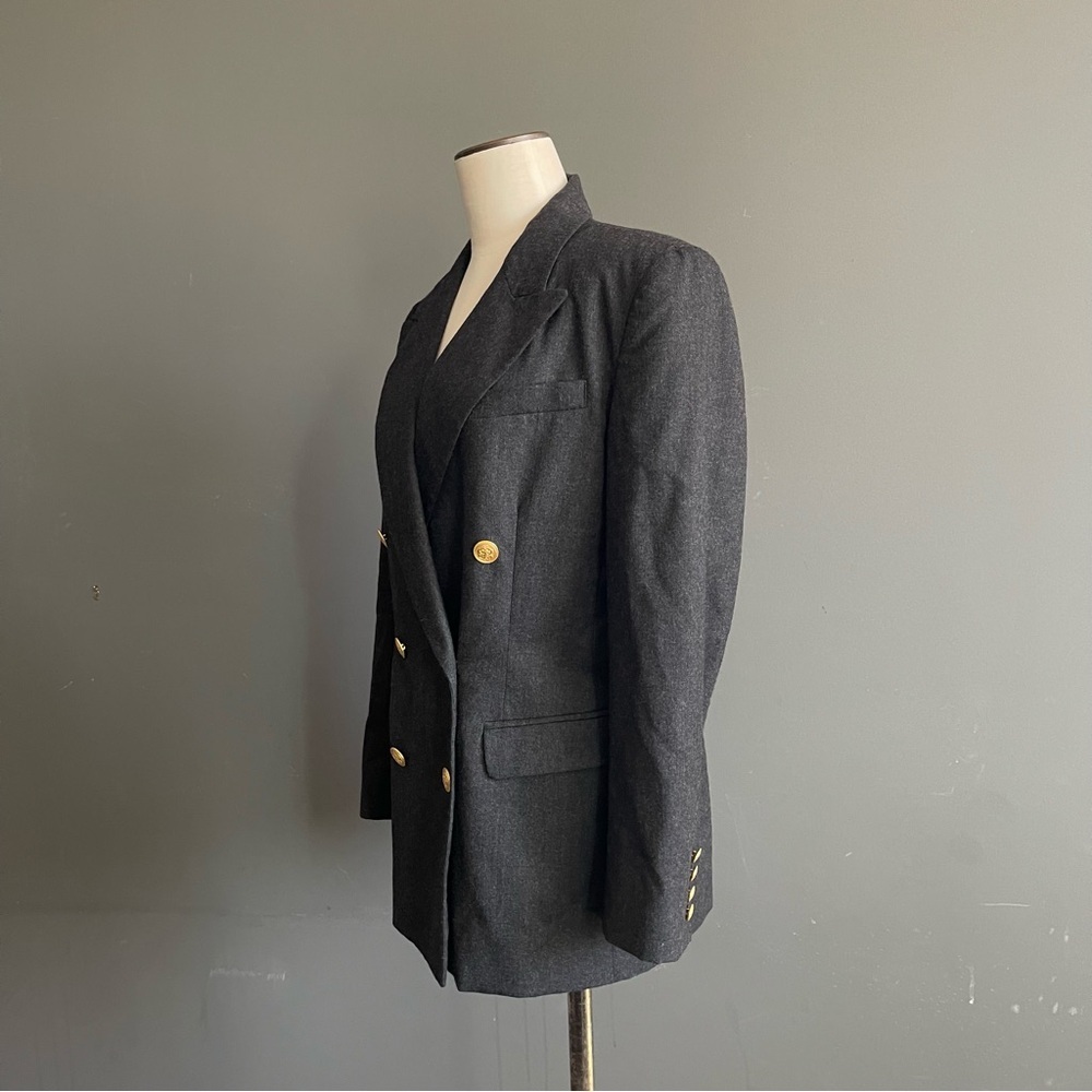 Talbots Wool Blazer Gold Button Double Breasted Tailored Jacket Old Money Preppy - Picture 5 of 8